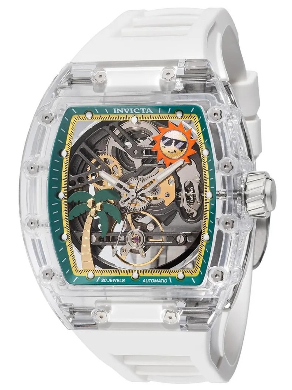 Invicta Artist Radian Prism Men’s Clear Case Automatic Skeleton Watch, Sapphire